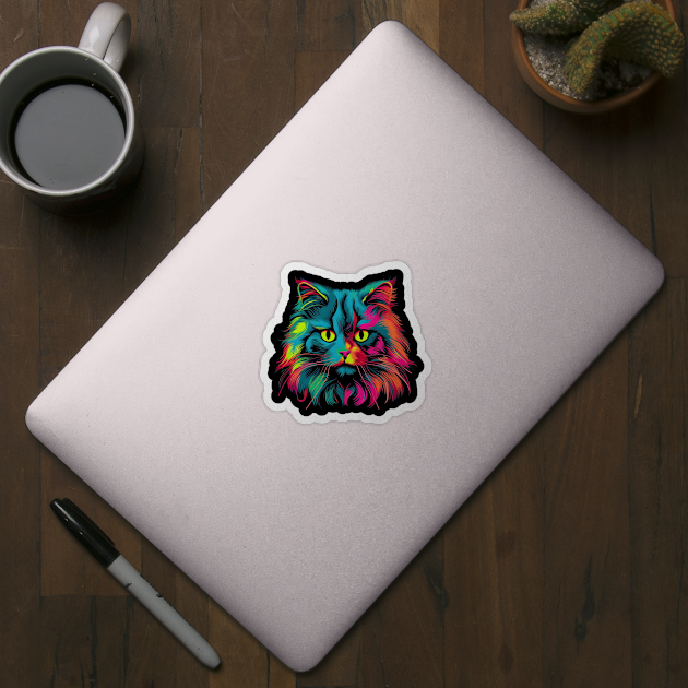 Colourful Persian Cat by Quotee